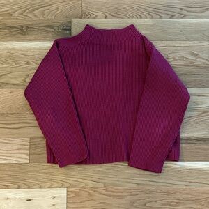 Ann Taylor Cowl Neck Sweater - Deep Red